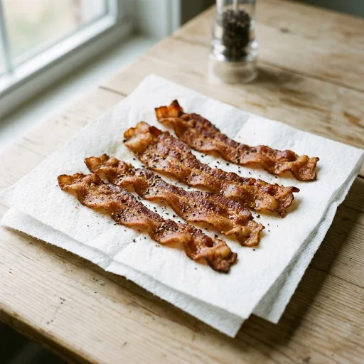 Bacon crujiente al microondas con papel de cocina