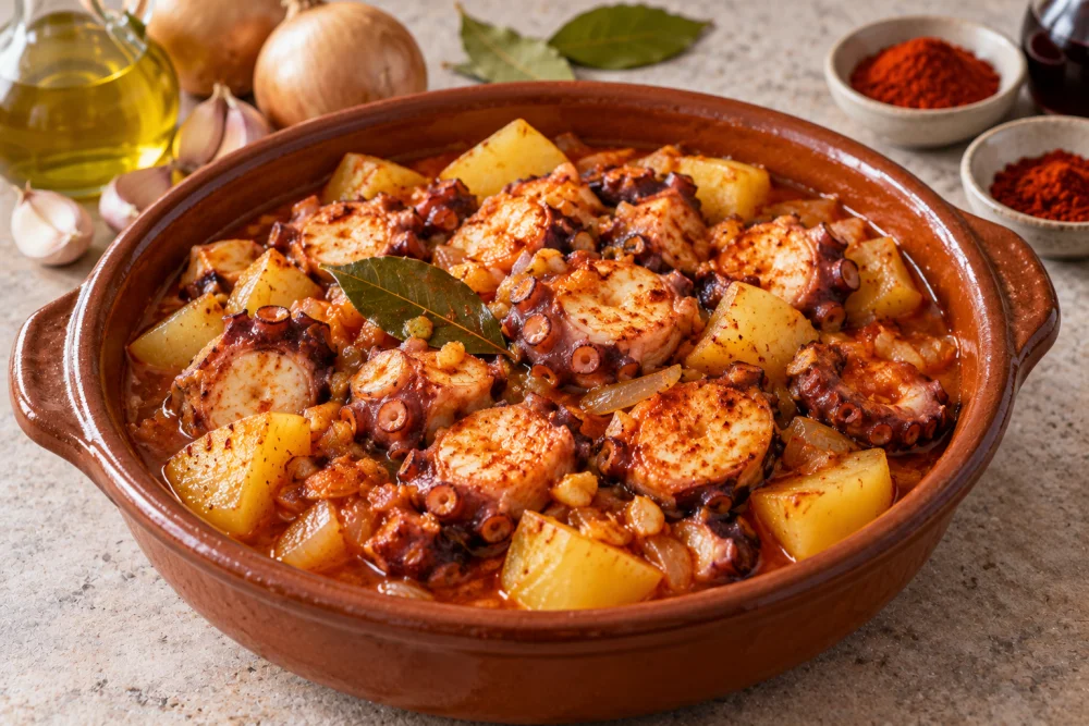 Pulpo a la cazuela