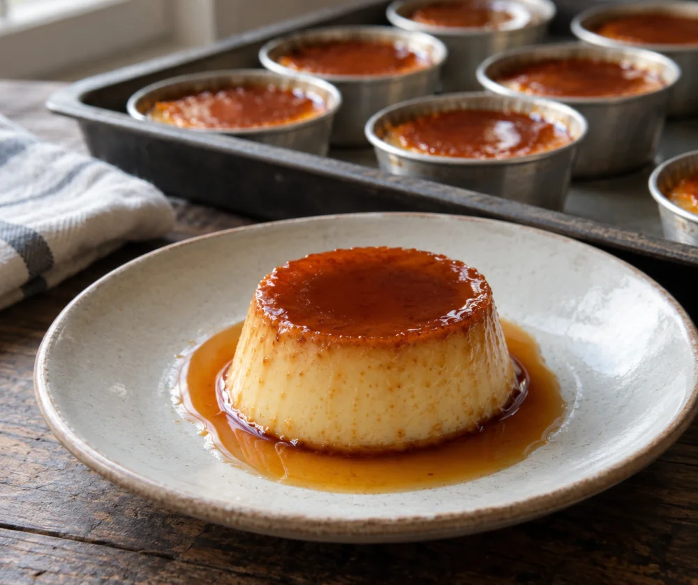 Flan de huevo al baño maría