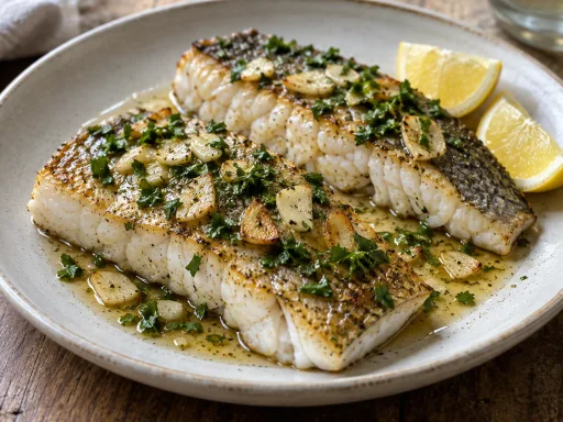 Merluza a la plancha con ajo y perejil