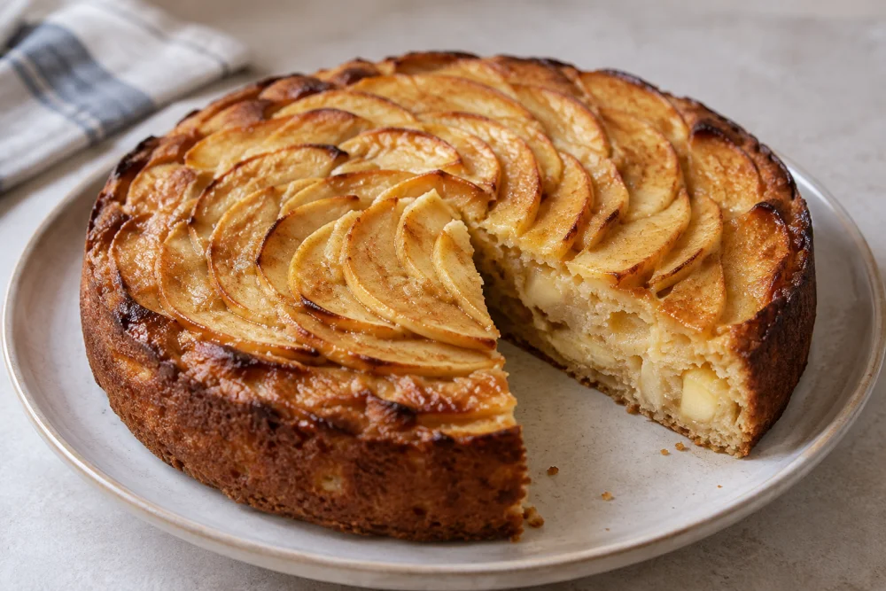 Tarta de manzana sin azúcar añadido y sin harina de trigo