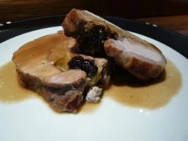 Lomo relleno con salsa de Pedro Ximenez