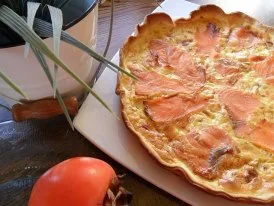 Quiche de salmón y puerros