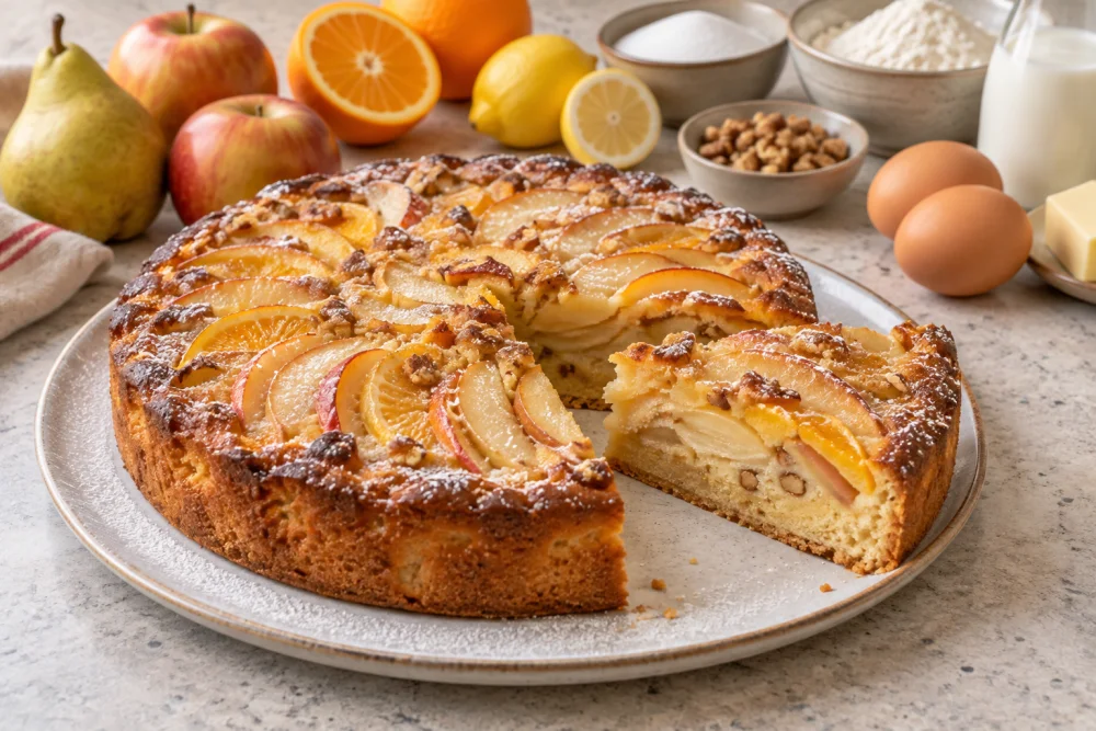 Tarta de frutas de invierno