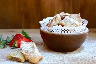 Wonton de fresa y Nutella