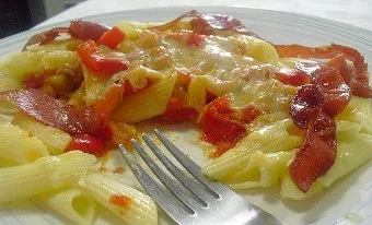 Macarrones con pisto