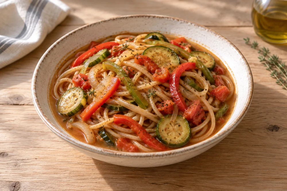Espaguettis con verduras