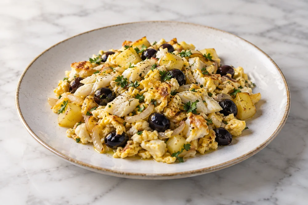 Revuelto de bacalao y patata