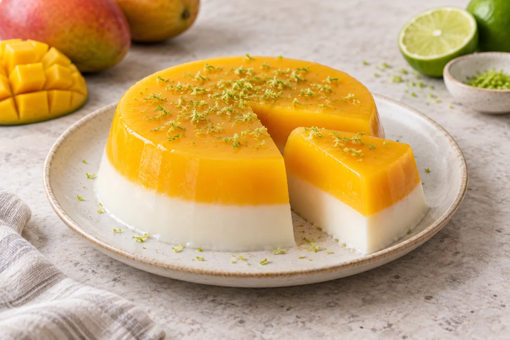 Gelatina de mango y coco