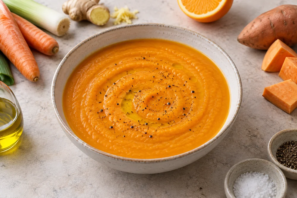 Crema de boniato y zanahoria
