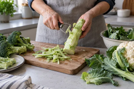 Aprovechar los tallos de brócoli y las hojas de coliflor