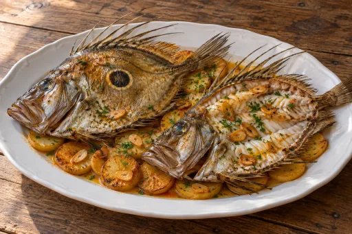 Pez de San Pedro a la espalda