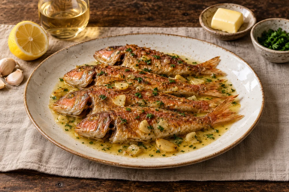 Salmonetes a la mantequilla