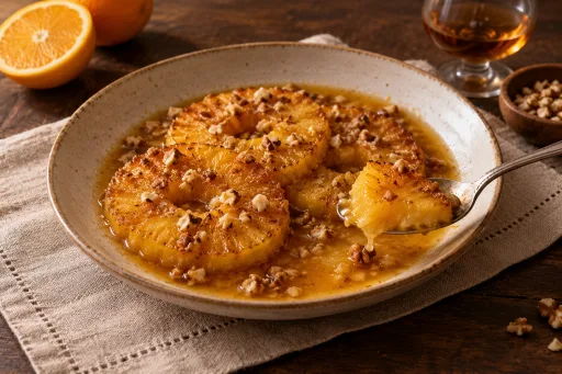 Piña flambeada
