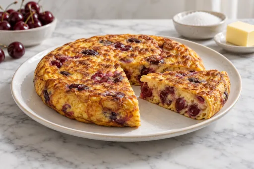 Tortilla flambeada de cerezas