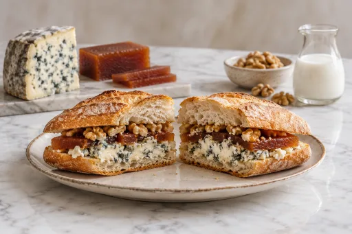 Bocadillo de queso cabrales y membrillo