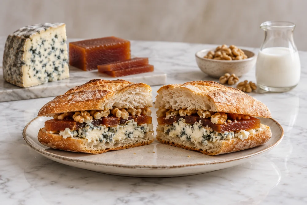 Bocadillo de queso cabrales y membrillo