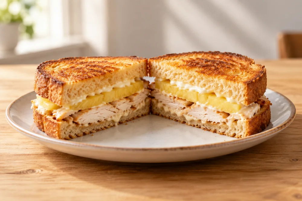Sanwich de pollo y piña