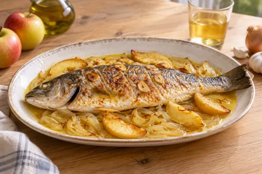 Lubina a la sidra