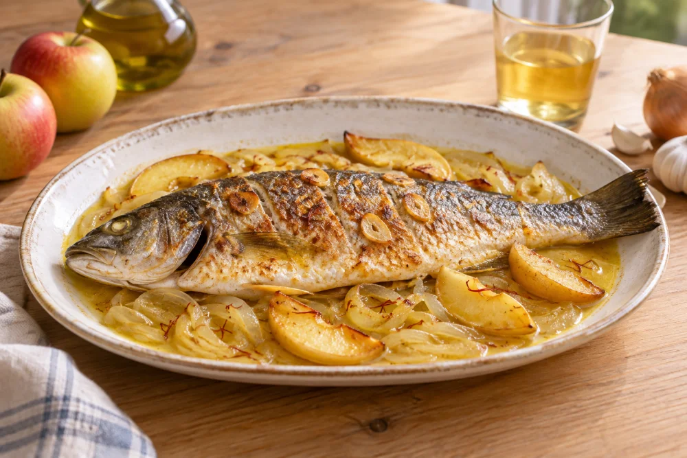 Lubina a la sidra