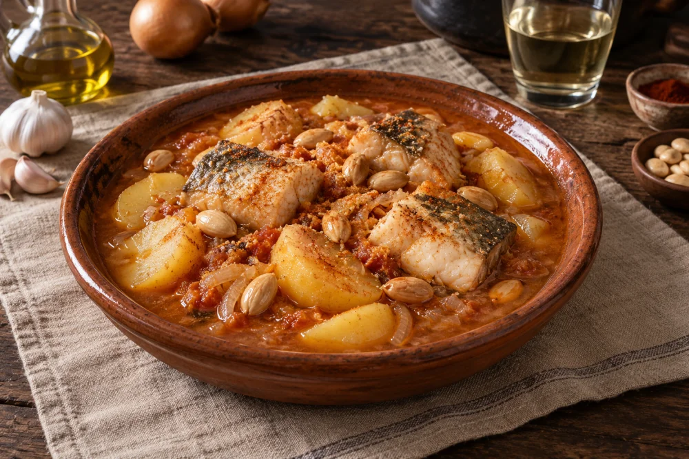 Cazuela de pescado a lo pobre