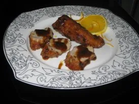 Solomillo con salsa de naranja y mostaza