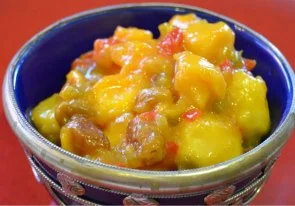 Chutney de plátano y papaya