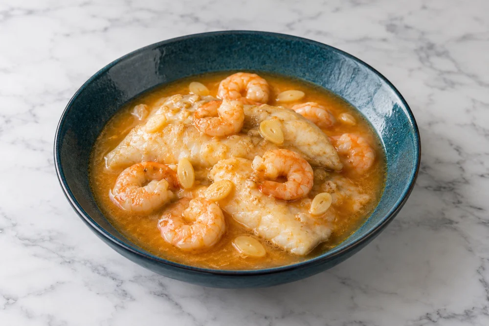 Panga en salsa de gambas