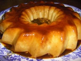 Flan de Gofio y Plátanos