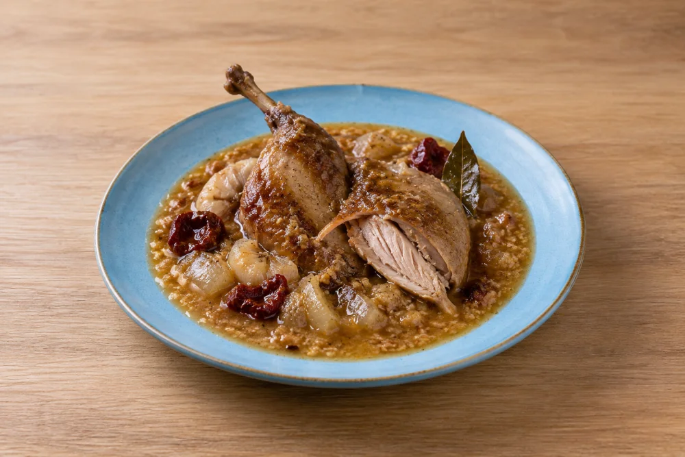 Perdiz con almendras