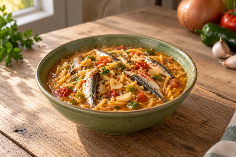 Boquerones con fideos