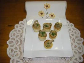 Volovanes de berenjena con atún y champiñón