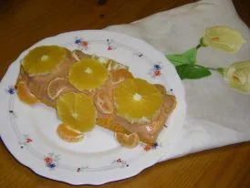 Rollo de calabaza con relleno de gambas