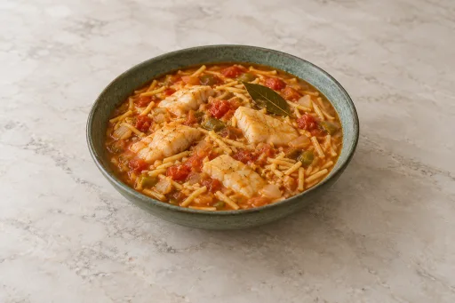 Fideos con lenguado