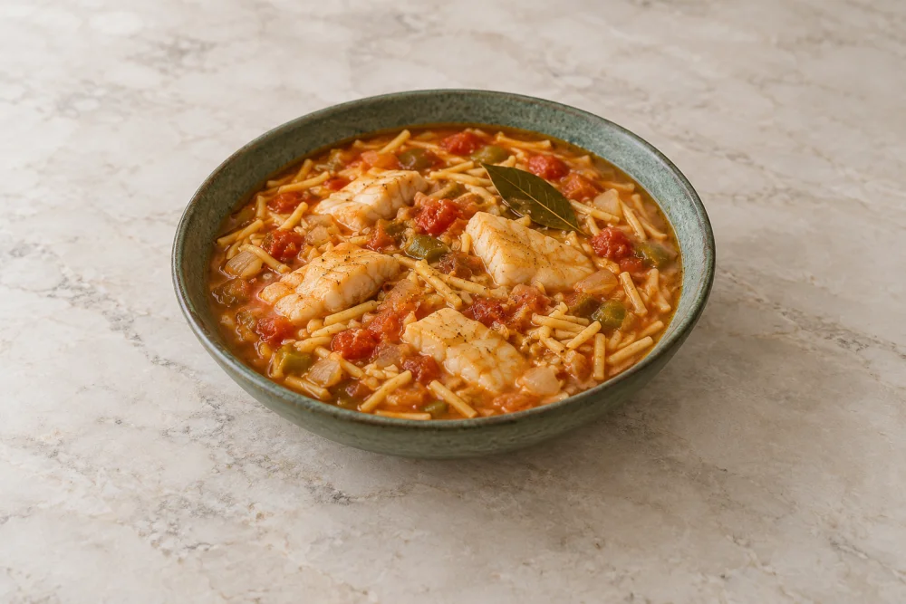 Fideos con lenguado