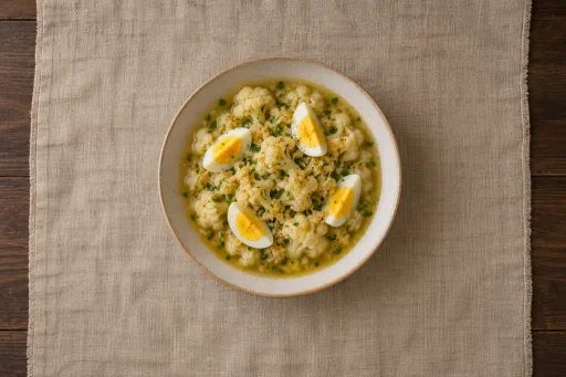 Coliflor con huevo duro