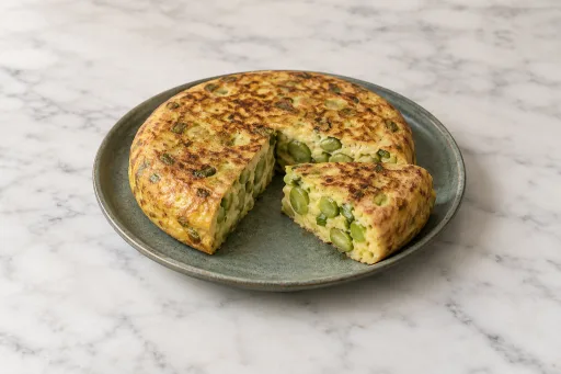 Tortilla de habas y ajos tiernos