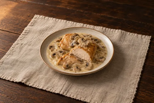 Pollo con champiñones