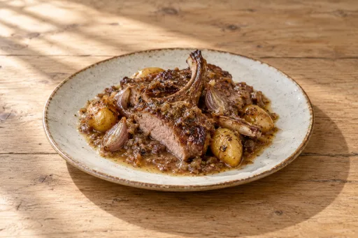 Chuletas de Jabalí encebolladas