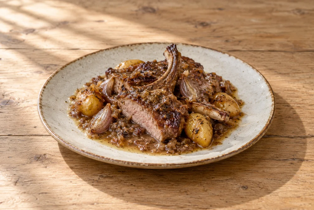 Chuletas de Jabalí encebolladas