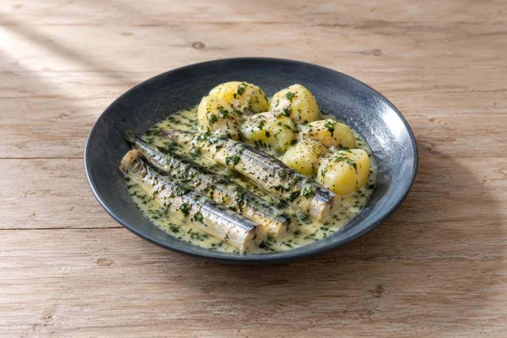 Peces Aguja con salsa de perejil