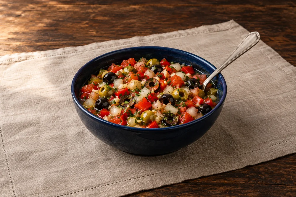 Salsa criolla con aceitunas
