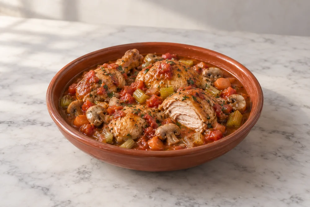 Pollo a la cazadora