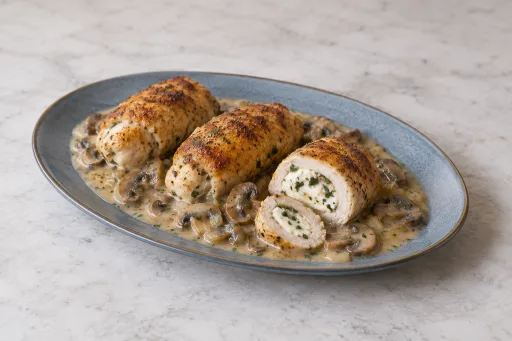 Rollitos de pollo con queso