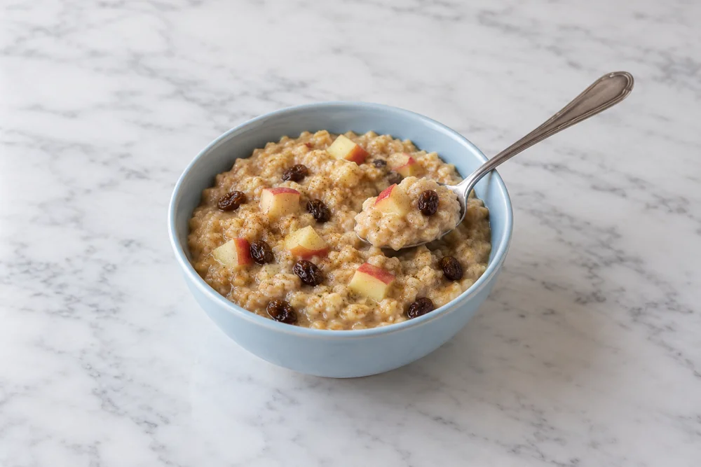 Desayuno de avena con frutas