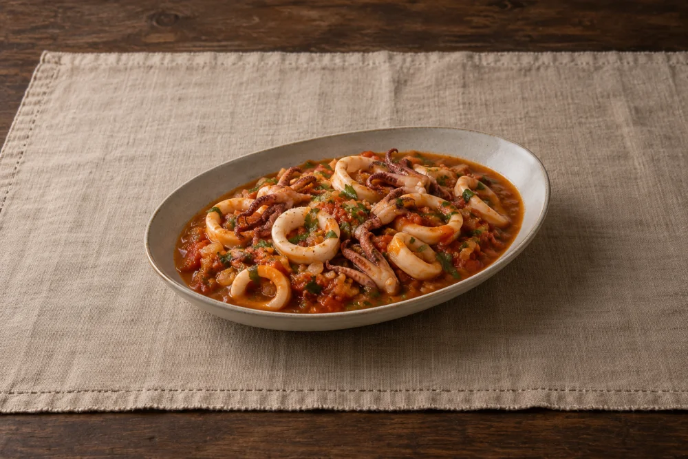 Calamares con tomate