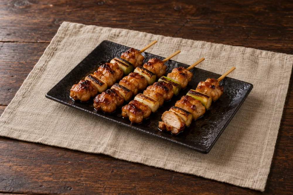 Brochetas de pollo (yakitori)
