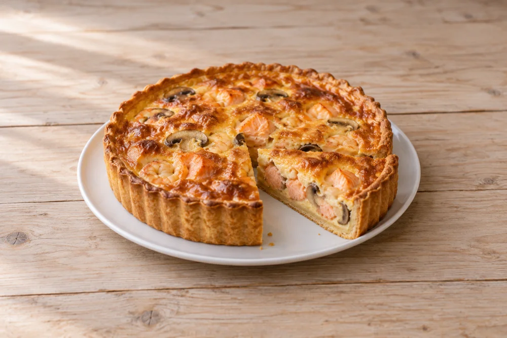 Tarta de Salmón y Langostinos