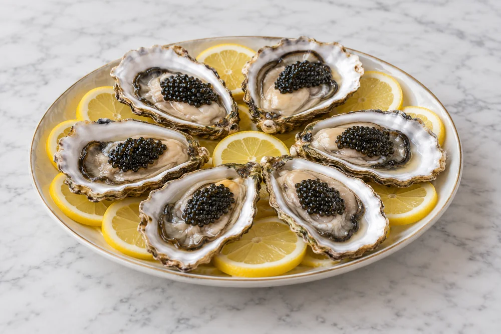Ostras con Caviar
