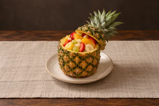 Piña rellena de frutas al cava